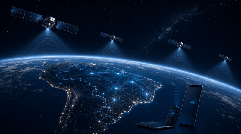 Satélites conectando dispositivos móveis ao Brasil pela banda S